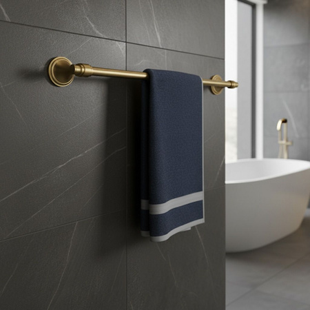 Wieszak Łazienkowy Jednoramienny Aristo Złoty Szczotkowany
