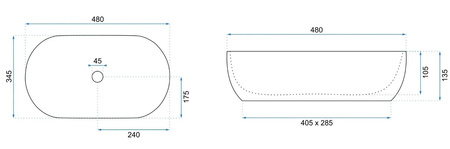 Umywalka Nablatowa Amelia 48 Savana Matt