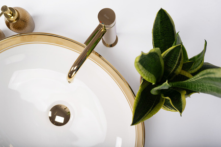 Umywalka Nablatowa Ceramiczna Margot White Gold