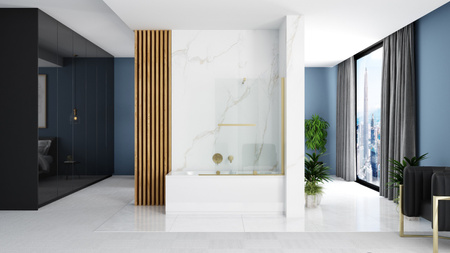 Parawan Nawannowy Fabian Gold 100 cm Złoto Szczotkowane