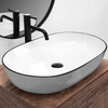 Umywalka Nablatowa Cleo 61 White Black Edge