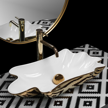 Umywalka Nablatowa Infinity White Gold + Korek