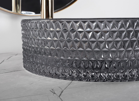 Umywalka Nablatowa Szklana Cristal 35 Black