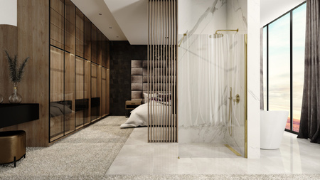 Ścianka Walk In Aero Gold Złota Easy Clean