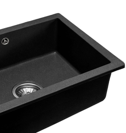 Zlewozmywak Kuchenny Granitowy NELS Black Zestaw