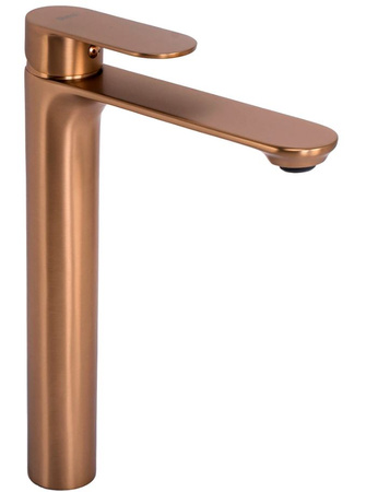 Bateria Umywalkowa Drop Miedź Szczotkowana Wysoka