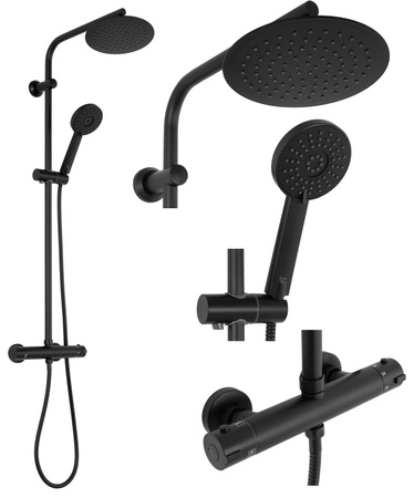 Zestaw Natryskowy Bliss Czarny Termostat