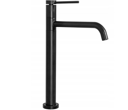 Bateria Umywalkowa Lugano Slim Czarna Wysoka