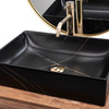 Umywalka Nablatowa Inga Black Marble Mat