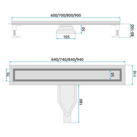 Odpływ Liniowy Neox Superflow Czarny
