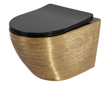 Misa Wc Carlo Mini Tornado Czarna Złota Szczotkowana