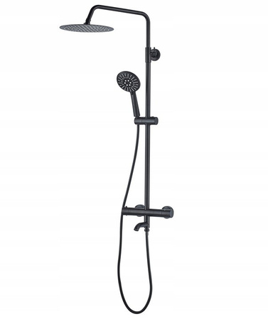 Zestaw Prysznicowy Lungo z Termostatem Black Mat