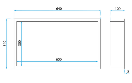 Półka Łazienkowa Wnękowa LED 60x30 Czarna