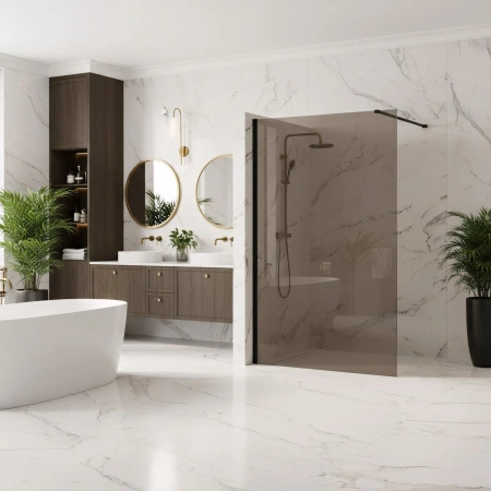 Ścianka Prysznicowa Flexi Brązowa Czarny Mat