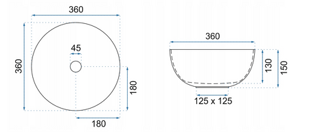 Umywalka Nablatowa Stella White