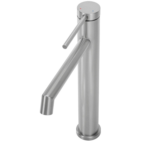 Bateria Umywalkowa Foss Nikiel Szczotkowany Inox Wysoka