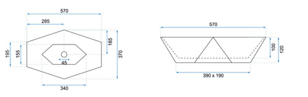 Umywalka Nablatowa Vegas 57