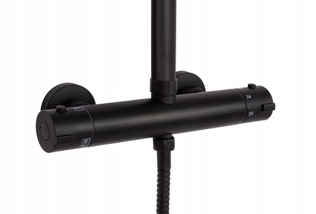 Zestaw Natryskowy Tom Black Czarny Termostat