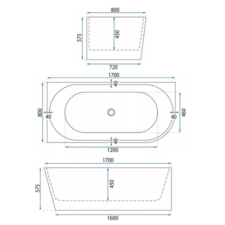 Wanna Akrylowa Narożna Wenus 170 Lewa
