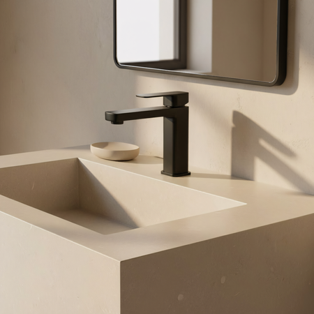 Bateria Umywalkowa Arlo Czarna Niska