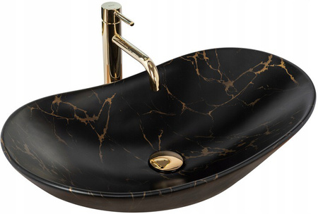 Umywalka Nablatowa Royal Marble Black Mat