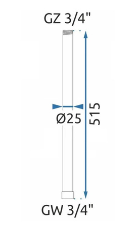 Adapter Przedłużający 50 cm do Zestawu Natryskowego Złoty Szczotkowany