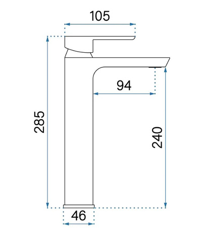 Bateria Umywalka Argus Miedź Szczotkowana Wysoka