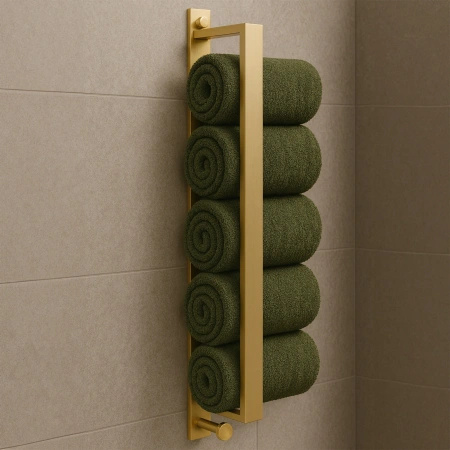 Uchwyt Wieszak Na Ręczniki Pionowy Złoty Szczotkowany