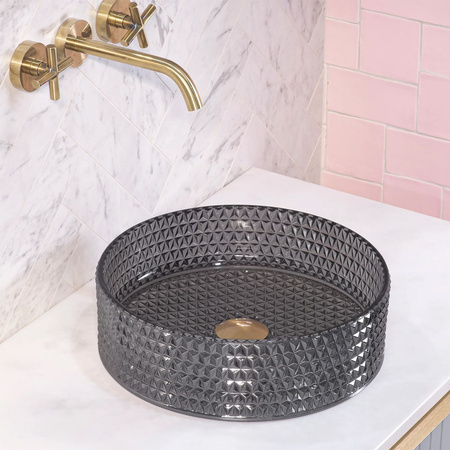 Umywalka Nablatowa Szklana Cristal 35 Black