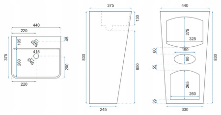 Umywalka Wolnostojąca Aris Biała