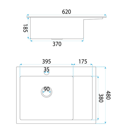 Zlewozmywak Kuchenny Finn Nikiel Szczotkowany + Syfon