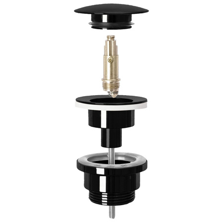 Korek Umywalkowy Uniwersalny Klik-Klak Czarny Metaliczny