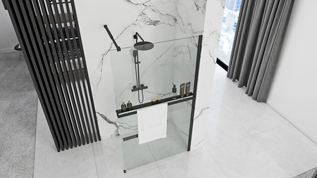 Ścianka Walk In Aero Black Easy Clean Z Wieszakiem Evo