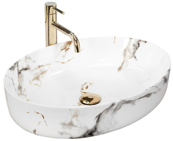 Umywalka Nablatowa Queen Carrara Shiny