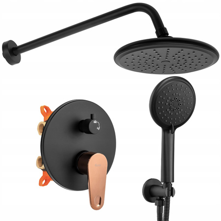 Zestaw Natryskowy Podtynkowy Mild Black Rose Gold