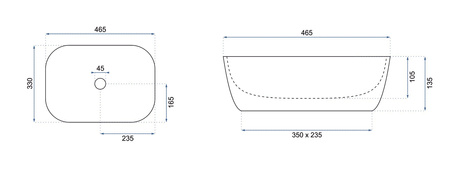 Umywalka Nablatowa Belinda Slim