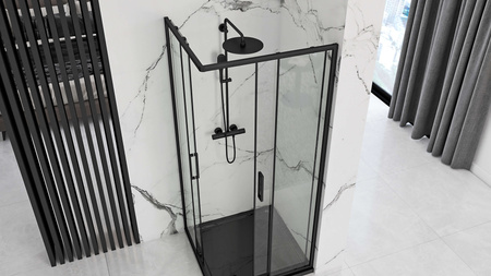 Czarna Kabina Prysznicowa Punto 90 x 90 Black