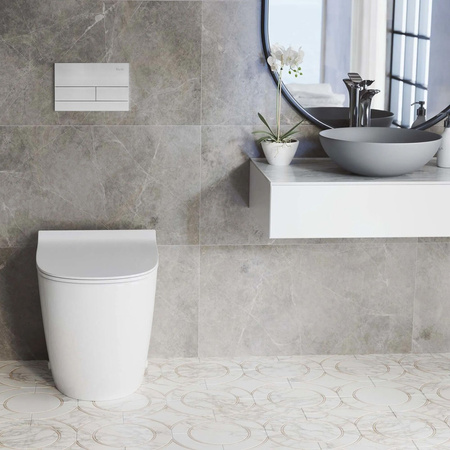 Stelaż Podtynkowy WC K011A-Q + Przycisk Spłukujący Typ T Stal Szczotkowana