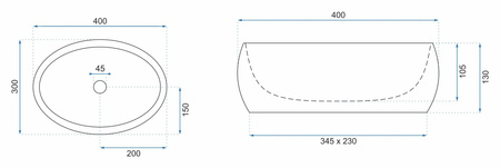 Umywalka Nablatowa Linda Mini 40