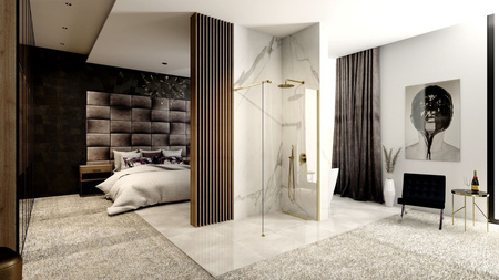 Ścianka Walk In Aero Gold Złota Szczotkowana