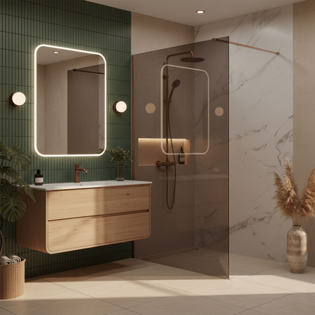 Ścianka Prysznicowa Flexi Brązowa Miedź Szczotkowana