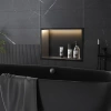 Półka Łazienkowa Wnękowa LED 45x30 Czarna