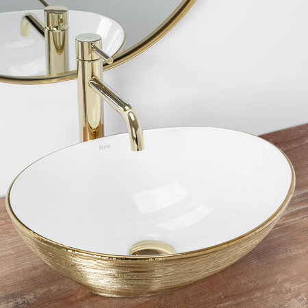 Umywalka Nablatowa Sofia Gold Brush