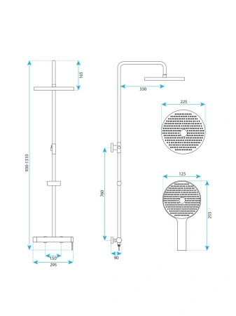 Zestaw Natryskowy Natynkowy Czarny Foss Clif