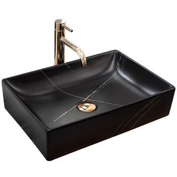 Umywalka Nablatowa Inga Black Marble Mat