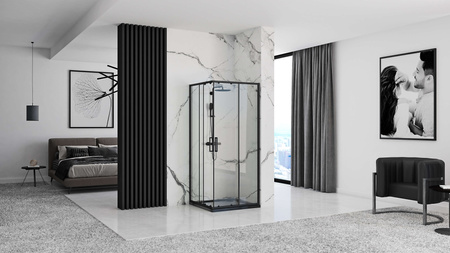 Czarna Kabina Prysznicowa Punto 90 x 90 Black