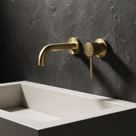 Bateria Umywalkowa Podtynkowa Lungo Stripe Złota Szczotkowana +BOX