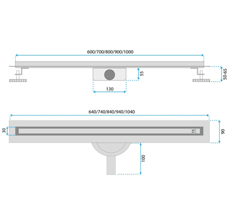 Odpływ Liniowy Neox Slim Pro Czarny  360°