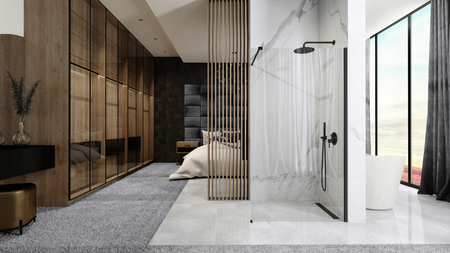 Ścianka Walk-In Aero Black Easy Clean