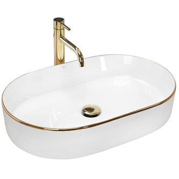 Umywalka Nablatowa Nadia 61 White Gold Edge